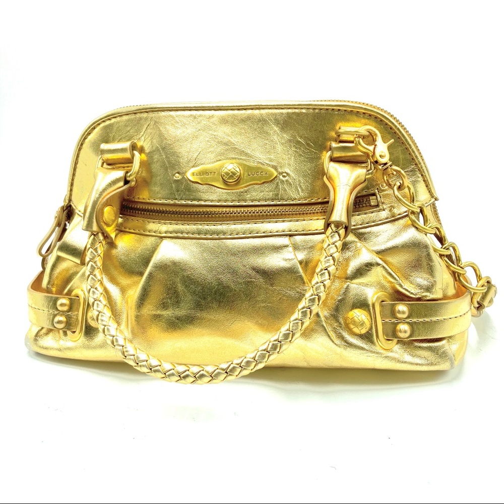 Elliott Lucca Women’s Gold Leather Medium Handbag